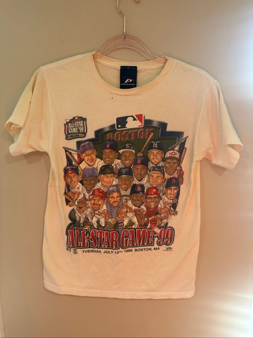 Vintage 1999 MLB All Star Game Tshirt Caricature Boston Fenway Park Y14/16